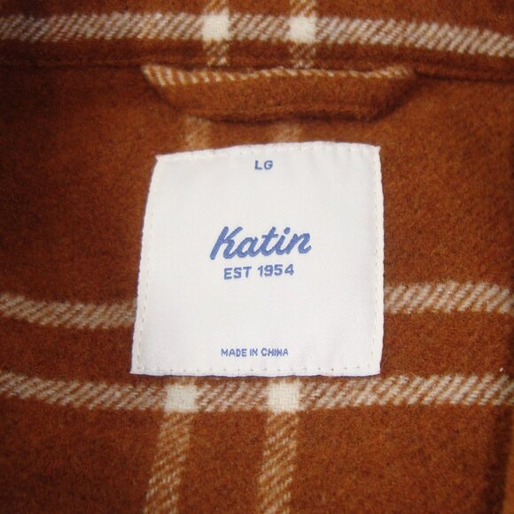 KATIN Men Sherpa Lined Zip Up Crosby Jacket Shacket Wool Blend Rusty Brown - Picture 3 of 14